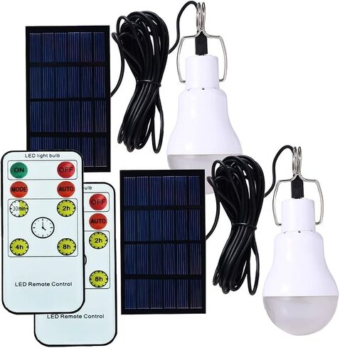 مصباح يعمل بالطاقة الشمسية، مصباح LED محمول، لوحة الطاقة الشمسية، إضاءة LED لخيمة التخييم الليلية، أضواء الطوارئ للصيد فلاش 350LM (عبوة من قطعتين) in Saudi Arabia