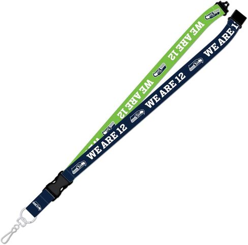 Seattle Seahawks Two-Tone We Are 12 Lanyard with Detachable Safety Clip, Blue, Small (Pro Specialties Group, IncLS0458004) in Saudi Arabia
