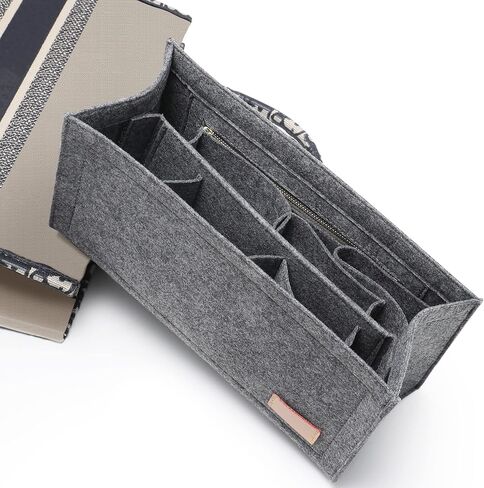 إدراج منظم الحقيبة، إدراج حقيبة حمل أثناء التنقل، منظم Neverfull، منظم إدخال حقيبة حمل الكتب، تخزين حقيبة اليد، إدراج حقيبة حمل مع حقيبة بسحاب (أسود، XL) in Kuwait