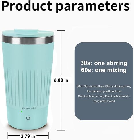 Beyoung Auto Stirring Cup, 14oz Automatic Magnetic Self Stirring Coffee Cup With 3 Mixing Function, Travel Tumbler Car Cup With Shaftless Mixing Strong Power For Chocolate Mocha,Black in Saudi Arabia