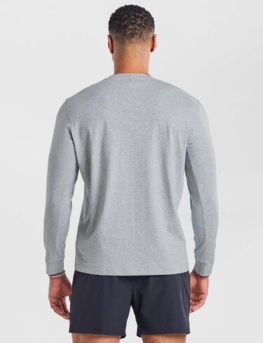 Ouber Men's Gym T-Shirt Sporty Workout Shirt Long Sleeve Casual Tops Athletic Fitness Tee in Kuwait