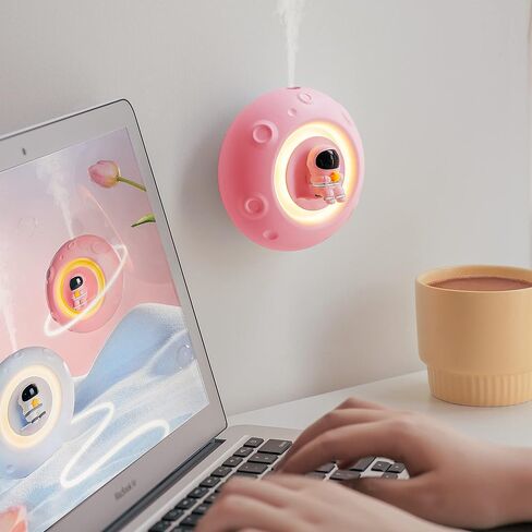Lumoonosity Wall Diffuser - ناشر الزيوت العطرية لرائد الفضاء الأبيض مع ضوء ليلي LED لغرفة الأطفال in Saudi Arabia