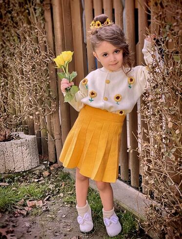 Toddler Baby Girls Fall Outfits Long Sleeve Knitted Sweater Tops Pleated Mini Skirt Set Autumn Winter Clothes Set in Saudi Arabia
