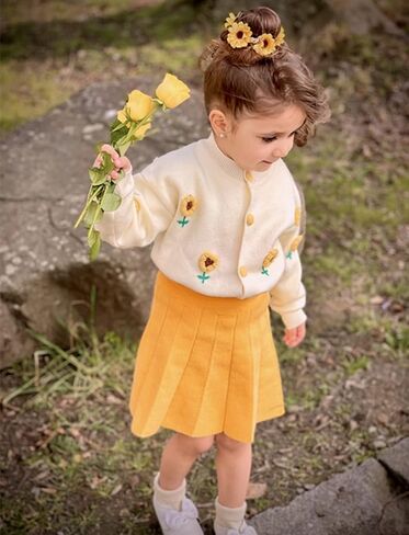 Toddler Baby Girls Fall Outfits Long Sleeve Knitted Sweater Tops Pleated Mini Skirt Set Autumn Winter Clothes Set in Saudi Arabia