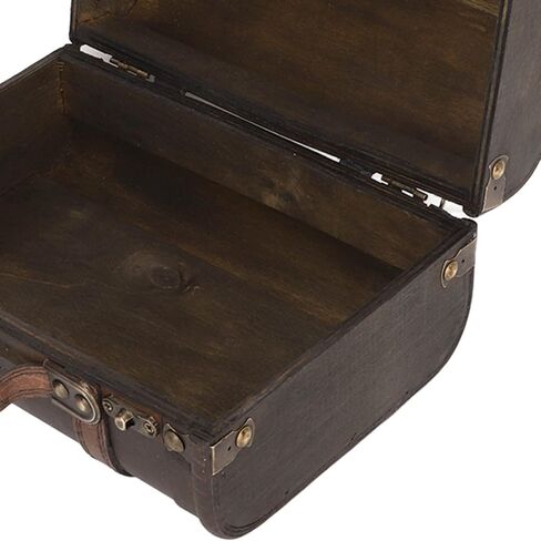 AMONIDA Vintage Jewelry Box Retro Large Capacity Storage Wooden Suitcase Black Brown Elegant Wedding Party in Saudi Arabia