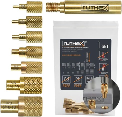 ruthex 1 x Soldering Tip Adapter for TS100 / TS101 / Pinecil Series for ruthex Soldering Tips LOE-SET-011 for Inserting Threaded Inserts in 3D Printing in Saudi Arabia