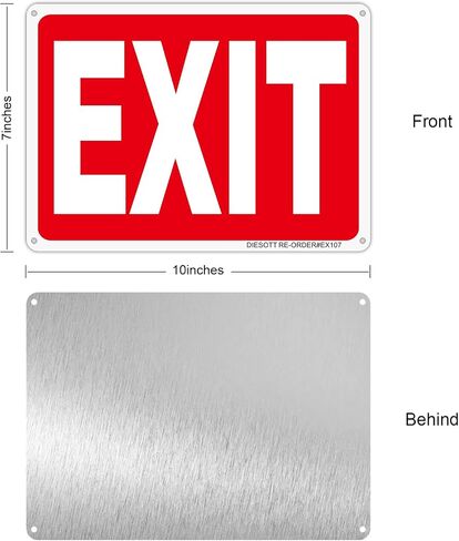 Exit Sign 2 Pack, 10x7 Inches Aluminum Metal Exit Sign, UV Protected, Durable, Weatherproof, Easy to Install, Indoor/Outdoor Use in Saudi Arabia
