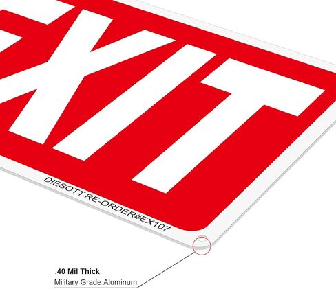 Exit Sign 2 Pack, 10x7 Inches Aluminum Metal Exit Sign, UV Protected, Durable, Weatherproof, Easy to Install, Indoor/Outdoor Use in Saudi Arabia
