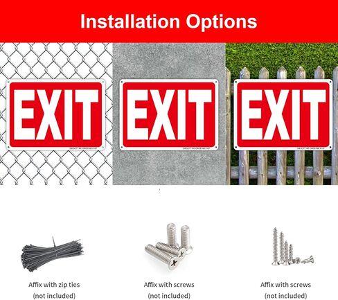 Exit Sign 2 Pack, 10x7 Inches Aluminum Metal Exit Sign, UV Protected, Durable, Weatherproof, Easy to Install, Indoor/Outdoor Use in Saudi Arabia