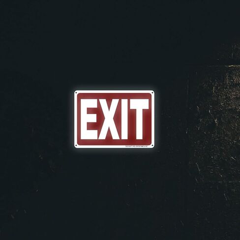 Exit Sign 2 Pack, 10x7 Inches Aluminum Metal Exit Sign, UV Protected, Durable, Weatherproof, Easy to Install, Indoor/Outdoor Use in Saudi Arabia