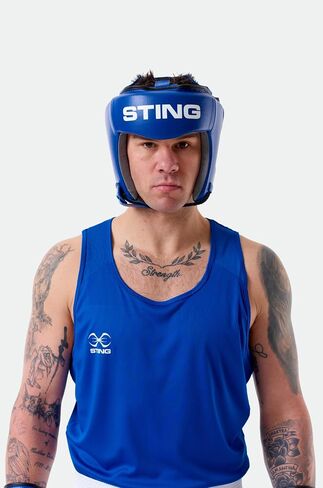 STING Competition Head Guard, IBA-Approved and USA Boxing-Approved Headgear, Premium Boxing Equipment for Professional Competition and Boxing Training, Red, M in Saudi Arabia