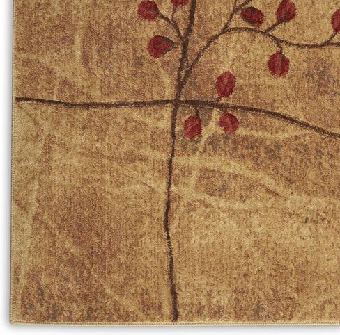 سجادة Nourison Somerset للمناطق الريفية مقاس 3'6" x 5'6"، لاتيه، مستطيلة، سُمك 0.5 بوصة، سهلة التنظيف وغير قابلة للتساقط، غرفة النوم، غرفة المعيشة، غرفة الطعام، المطبخ in Kuwait