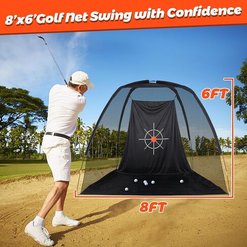 شبكة تدريب الجولف، شبكة جولف 8 × 6 أقدام، شبكة جولف للقيادة في الفناء الخلفي، شبكة جولف محمولة، شبكة جولف للاستخدام الداخلي، شبكة تدريب جولف محمولة في الهواء الطلق، شبكة جولف مع قطعة قماش مستهدفة in Kuwait