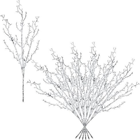 Giegxin 6 Pcs Snowy Branches Tree Picks 16 Inch Artificial Christmas Tree Branches Picks White Christmas Greenery Stems Frosted Tree Branches Twigs Stems for Xmas Tree Wreaths Home Table Decor in Saudi Arabia