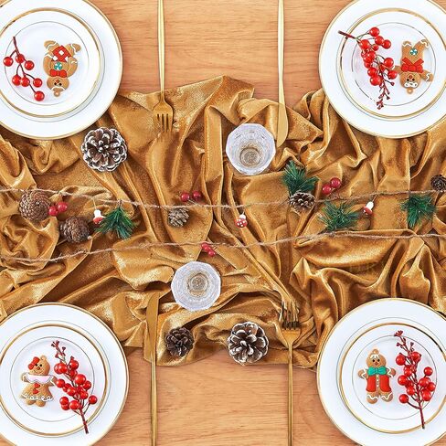 Velvet Table Runner: 10ft 29x120 Inches Long - Antique Gold Table Runner Luxurious Wedding Fabric Christmas Table Decorations in Saudi Arabia