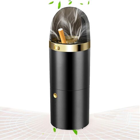 منفضة سجائر محمولة 2 في 1 متعددة الوظائف بدون دخان، منفضة سجائر USB قابلة لإعادة الشحن، منفضة سجائر إلكترونية مناسبة للمكتب المنزلي (أبيض) in Kuwait