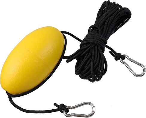 Geesatis 1 قطعة حبل سحب حبل بحري بطول 30 قدم. خط سحب مرساة مع خطاف من الفولاذ المقاوم للصدأ، أصفر in Kuwait