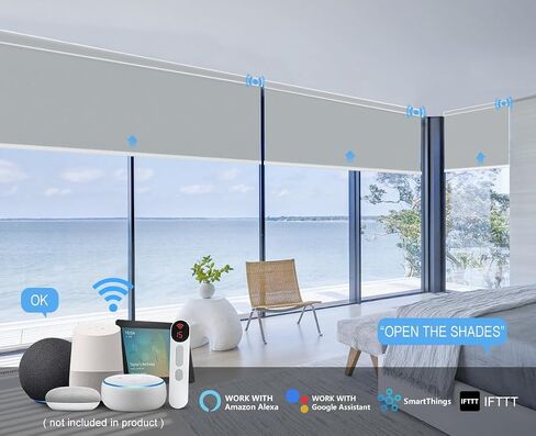 Motorized Blinds with Remote,100% Blackout Smart Roller Blinds Fabric Samples in Saudi Arabia