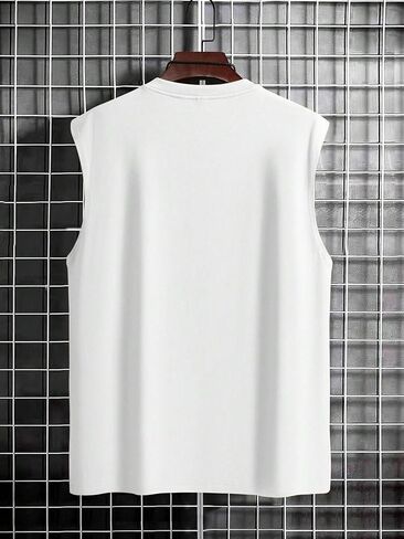 Men's Summer Tank Tops Sleeveless Letter Graphic Tees Crewneck Workout Muscle Gym Tank T-Shirt in Saudi Arabia