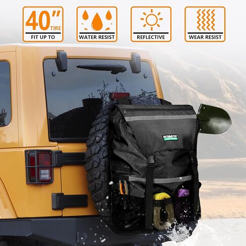 Spare Tire Trash Bag, Offroad Spare Tire Storage Bags Heavy Duty Truck Tailgate Trash Bag Fits up to 40" Tire, Large Recovery Gear Firewood Camping Cargo Storage Bag for Jeep Truck SUV Car in Saudi Arabia
