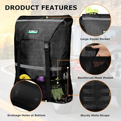 Spare Tire Trash Bag, Offroad Spare Tire Storage Bags Heavy Duty Truck Tailgate Trash Bag Fits up to 40" Tire, Large Recovery Gear Firewood Camping Cargo Storage Bag for Jeep Truck SUV Car in Saudi Arabia