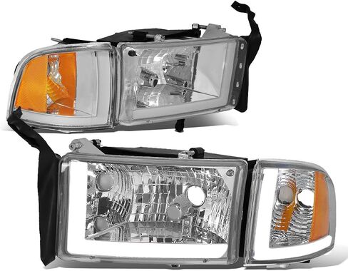 DNA MOTORING HL-LB2-DR944-BK-SM-CL1 Smoked Lens Headlights With Pair LED Day Running Lights Compatible with 94-02 Ram in Saudi Arabia