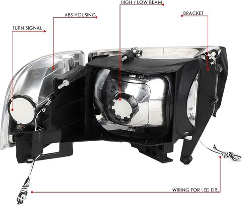 DNA MOTORING HL-LB2-DR944-BK-SM-CL1 Smoked Lens Headlights With Pair LED Day Running Lights Compatible with 94-02 Ram in Saudi Arabia