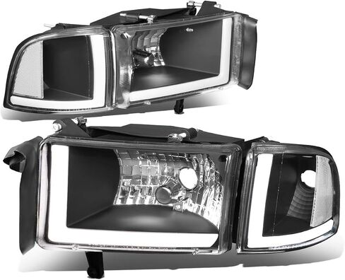 DNA MOTORING HL-LB2-DR944-BK-SM-CL1 Smoked Lens Headlights With Pair LED Day Running Lights Compatible with 94-02 Ram in Saudi Arabia