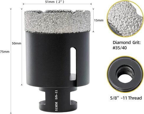 Dry Diamond Core Drill Bits 1-3/8"(35mm) Hole Saw for Tile Hole Saws for Porcelain, Ceramic,Granite, with 5/8-11 Thread Tile Hole Saw Kit Drilling,Concrete Diamond Hole Saw Kit in Saudi Arabia