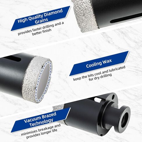 Dry Diamond Core Drill Bits 1-3/8"(35mm) Hole Saw for Tile Hole Saws for Porcelain, Ceramic,Granite, with 5/8-11 Thread Tile Hole Saw Kit Drilling,Concrete Diamond Hole Saw Kit in Saudi Arabia