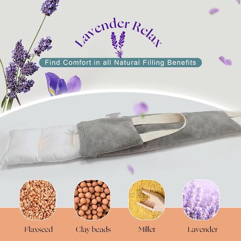 Heating Pad for Neck and Shoulders and Back 32X3.9 Moist Small Microwavable Neck Wrap Weighted Neck Warmer Heat Wrap Microwave Heatable Rice Beanbag Cervical Hot Pack Lavender Scented in Saudi Arabia