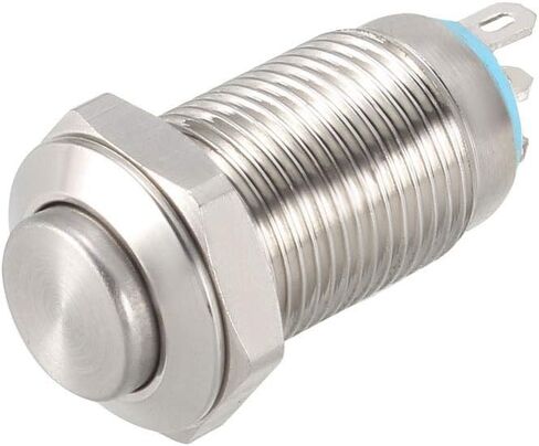 uxcell Latching Metal Push Button Switch 10mm Mounting Dia 1NO 1NC COM DC 30V 0.1A 24 X 13.5mm in Saudi Arabia