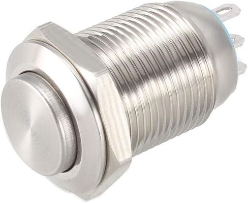 uxcell Latching Metal Push Button Switch 10mm Mounting Dia 1NO 1NC COM DC 30V 0.1A 24 X 13.5mm in Saudi Arabia