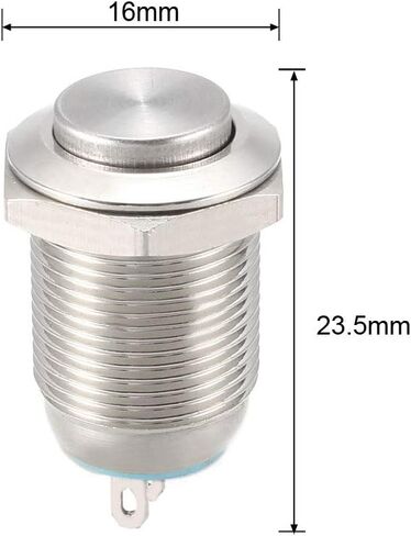 uxcell Latching Metal Push Button Switch 10mm Mounting Dia 1NO 1NC COM DC 30V 0.1A 24 X 13.5mm in Saudi Arabia