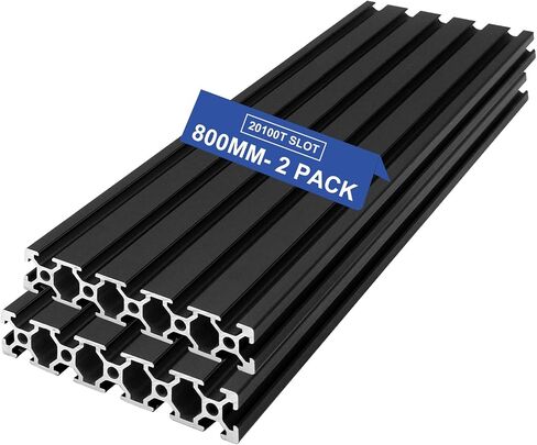2PCS T Slot 20100 Aluminum Extrusion European Standard 1000mm(39.3inch) Length Anodized Extruded Aluminum for CNC DIY 9D Printer and Industrial Bracket Making in Kuwait
