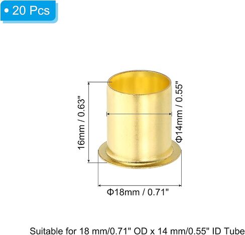 PATIKIL Brass Compression Insert, 40 Pack 5mm OD x 3mm ID Tube Insert Tube Support Compression Fitting Assortment Kit for Water Oil Air Pipe in Saudi Arabia