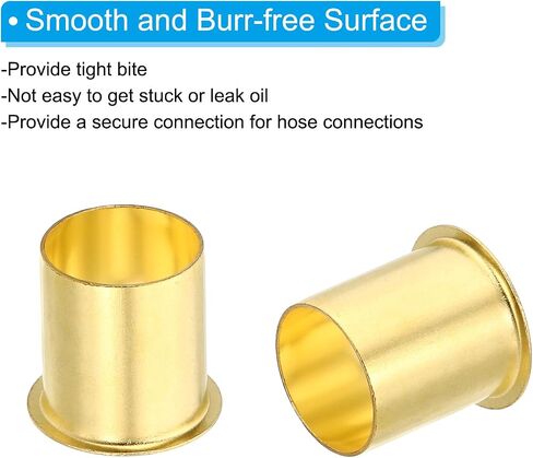 PATIKIL Brass Compression Insert, 40 Pack 10mm OD x 8mm ID Tube Insert Tube Support Compression Fitting Assortment Kit for Water Oil Air Pipe in Saudi Arabia