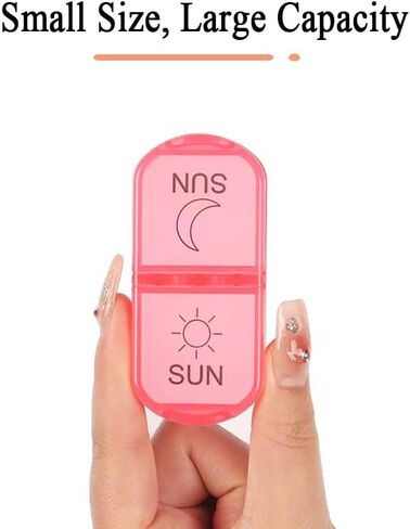 Weekly Pill Case Organizer, Twice a Day, Travel AM PM Vitamin Reminder, Colorful 14 Compartments with Canvas Box, Portable Daily Medicine Dispenser Planner for Supplement, Fish Oil, Capsule in Saudi Arabia