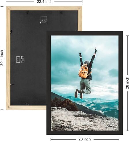 20x28 Picture Frame, 20 x 28 Poster Frame White Wall Decor Gallery Frames Tabletop Display Wall-mounted 20 by 28 Wood Picture Frames, 3 Pack in Saudi Arabia