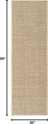 Safavieh Natural Fiber Collection Area Rug - 8' x 10', Natural & Beige, Border Basketweave Seagrass Design, Easy Care, Ideal for High Traffic Areas in Living Room, Bedroom (NF118A) in Saudi Arabia