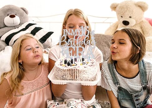 غلاف كعكة في عصر عيد ميلادي الرابع عشر، مرحبًا 14/هتاف حتى 14 عامًا، لوازم تزيين حفلات عيد الميلاد الرابع عشر السعيد للأولاد والبنات، لمعان فضي in Kuwait