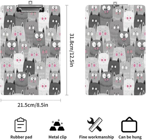 Cute Doodle Dog Animal Print Clipboard Writing Clipboard for Office School Nursing Acrylic Standard Letter Size A4 Clip Board with Low Profile Metal Clip 9" X 12.5" in Saudi Arabia
