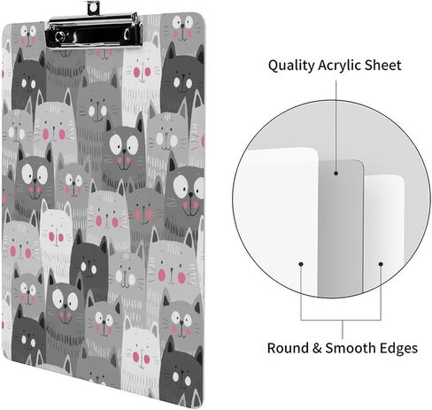 Cute Doodle Dog Animal Print Clipboard Writing Clipboard for Office School Nursing Acrylic Standard Letter Size A4 Clip Board with Low Profile Metal Clip 9" X 12.5" in Saudi Arabia