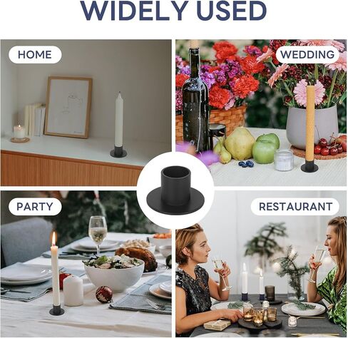 4 قطع من حوامل الشموع السوداء، حامل شمعدان قديم لديكور المزرعة لطاولة مركزية لحفلات الزفاف والذكرى السنوية لحفلات الزفاف وحفلات الزفاف المنزلية وهدايا الانتقال لمنزل جديد للنساء والرجال in Kuwait