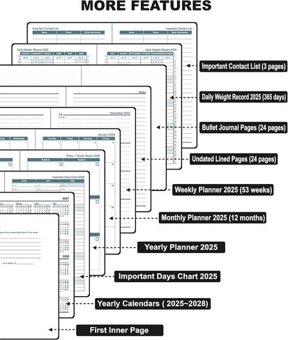 مخطط 2024 مع قلم، مخطط شهري وأسبوعي، 18 صفحة ملاحظات + صفحات من مخطط الأيام المهمة لعام 2024، مقاس A5 8.5 × 5.75 بوصة (أحمر) in Saudi Arabia