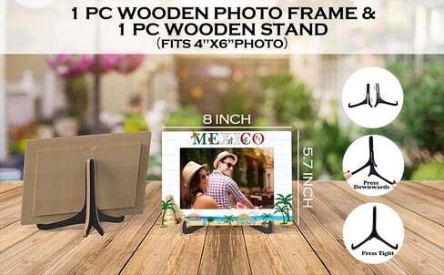 Italy Photo Frame - Italy Tourist Attractions Wooden Desktop Photo Frame Decoration with Stand - Family Vacation, Honeymoon, Wedding or Anniversary Picture Frame -A02 in Saudi Arabia
