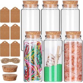 Small Jars with Cork Lids 30 ml,6 Pack Potion Bottles with Cork,Glass Vials with Corks,Glass Sand Jars, Spell Jars for Craft,Decoration,Party Favor