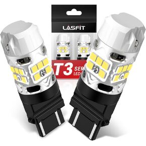 LASFIT T3 3157 LED Bulb for Reverse lights Built In Resistor Canbus Ready 4114 3156 3057 4157 4057 3457 LED White Bulb for Backup Tail Parking Brake Daytime Running Light Side Marker Turn Signal(2pcs)
