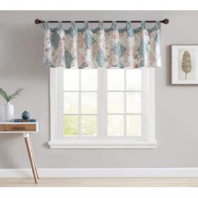 Chezmoi Collection Abbi Shabby Chic Curtain Floral Patchwork Valance Tab Top Home Decoration Window Treatment, 84" x 21"