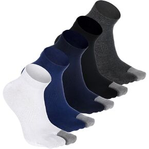 6 Pairs Men's Tabi Socks Cotton Flip Flop Socks Split Toe Socks for Men Athletic Wicking, 5 Colors